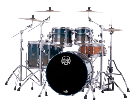 Mapex SE529XBOE Drum Set, Saturn Evolution, 4 piece SHELL PACK, No Snare -Exotic Aegean Fade