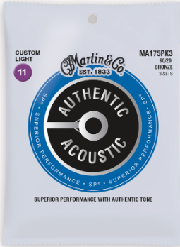 Martin & Co. MA175PK3 Acoustic Guitar Strings Pack of 3