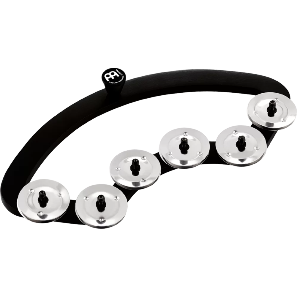 Meinl BBTA2-BK Backbeat Tambourine, for 13" to 14" Drums, Stainless Steel Jingles