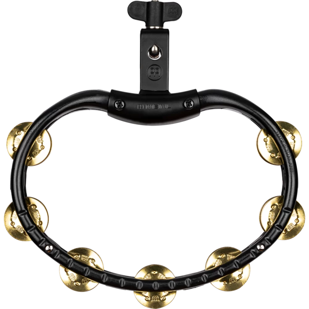 Meinl TMT2B-BK Tambourine, Traditional Mountable ABS Series, Solid Brass Jingles -Black