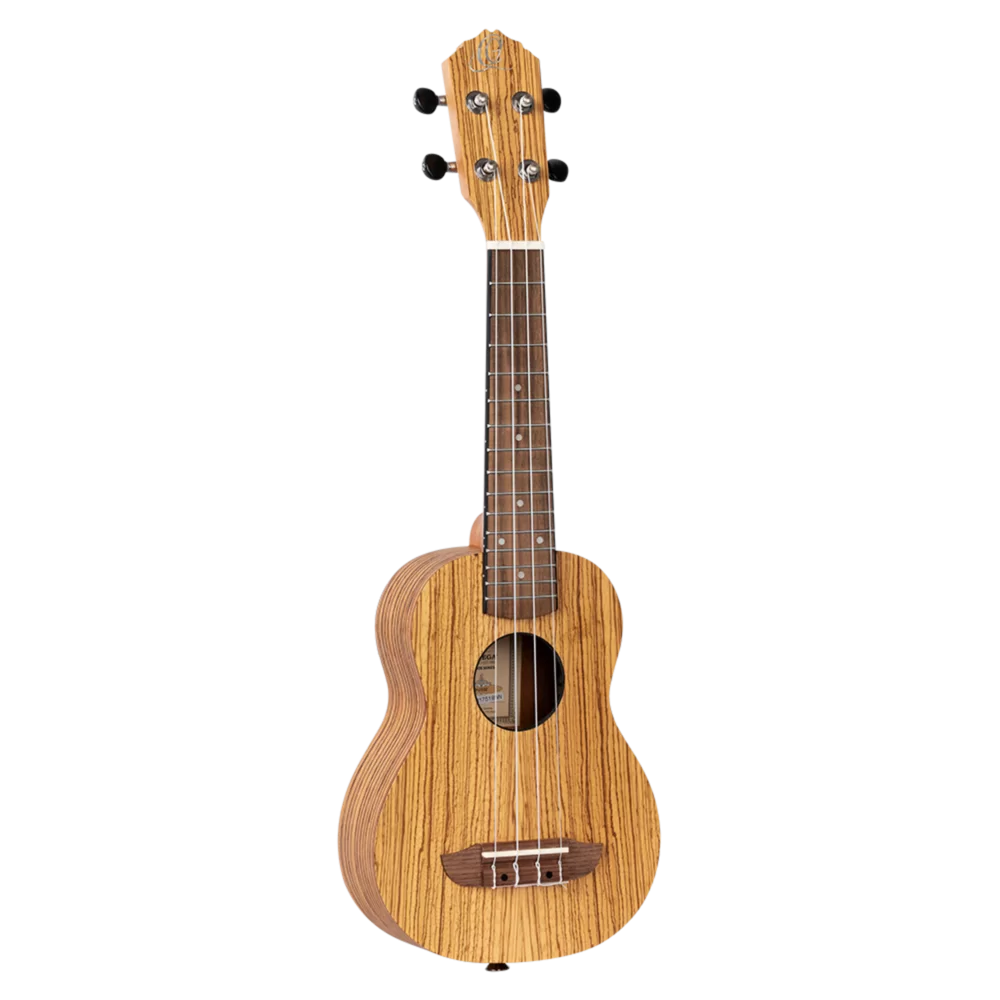 Ortega RFU10Z Ukulele, Soprano, Timber Series -Zebrawood Natural