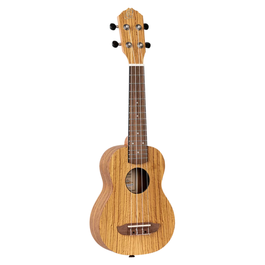 Ortega RFU10Z Ukulele, Soprano, Timber Series -Zebrawood Natural