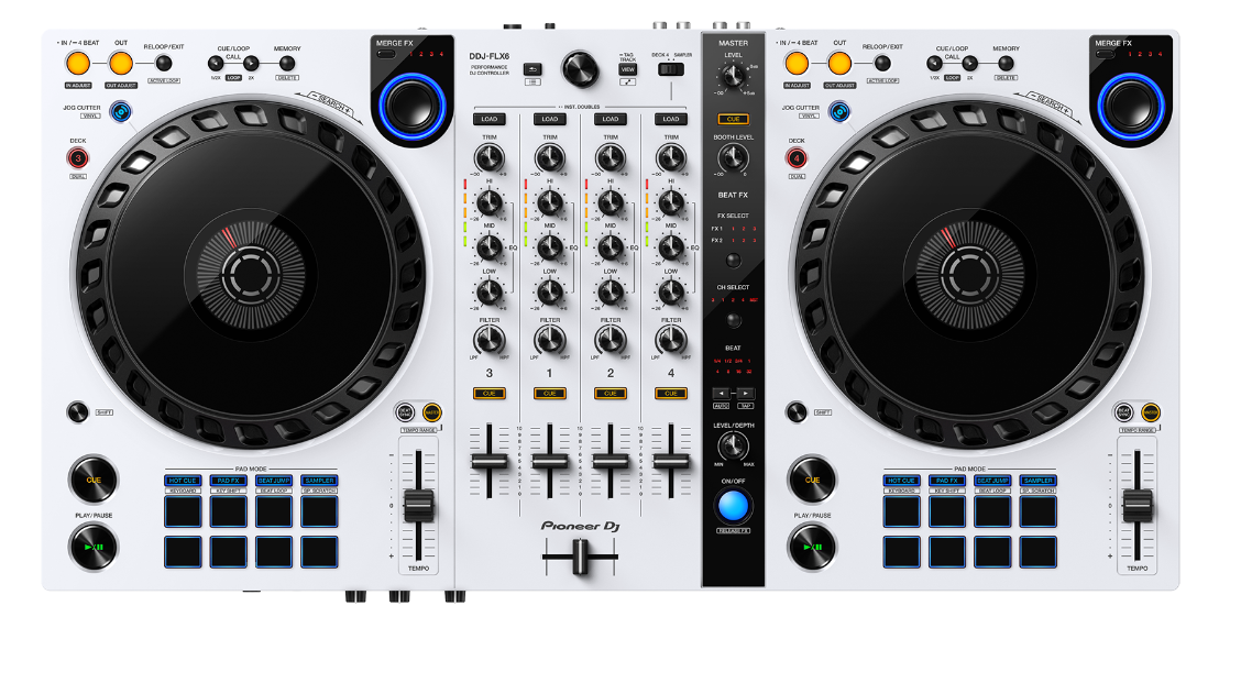 Pioneer DJ DDJ-FLX6 4-channel DJ controller for rekordbox and Serato DJ Pro