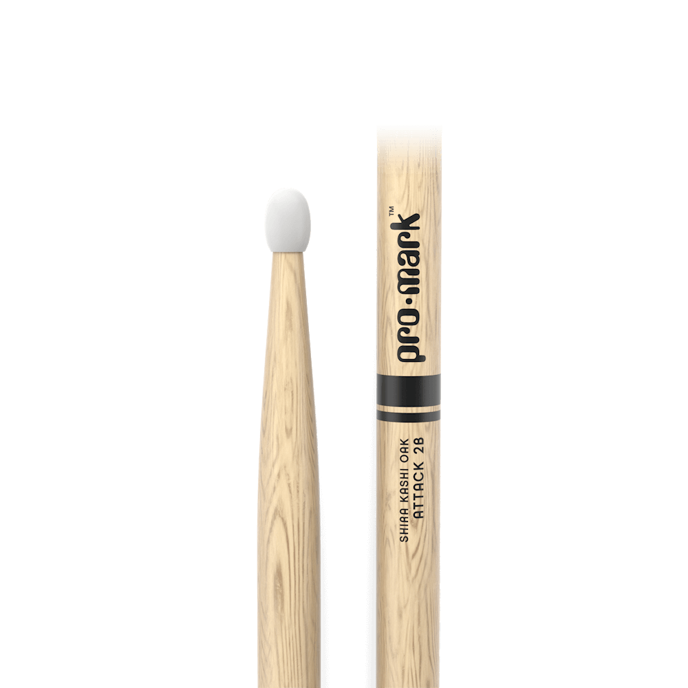 Promark Attack Lacquered Shira Kashi Oak Nylon Tip Drumsticks – Beats ...