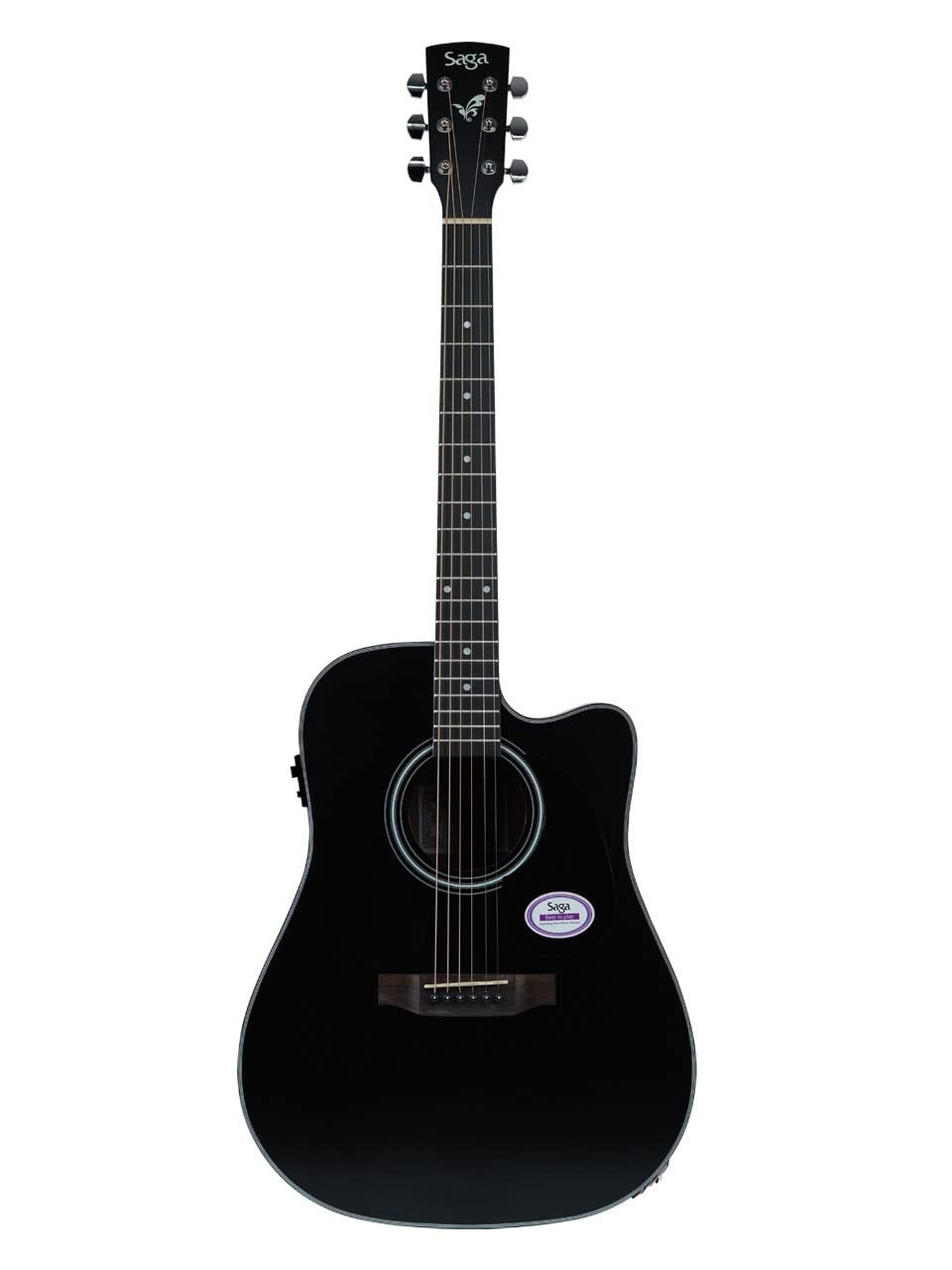 Saga Sf-600CE Dreadnought Electro Acoustic Guitar (With Fishman Pickup) Black