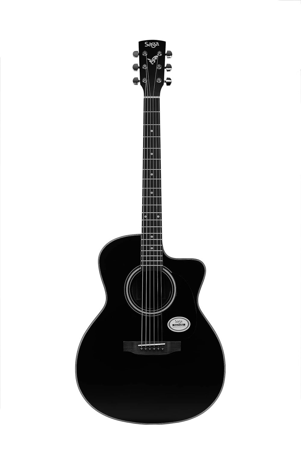 Saga SF-600GC-BK Grand Concert Acoustic Guitar (Black)