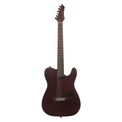 SQOE SETL800 Acoustic electric stage silent guitar - Natural Dark mahogany