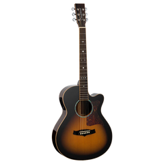 Tanglewood TW45 R VSE Solid Cedar Wood Top, Electro-Acoustic Guitar - Vintage Sunburst Gloss