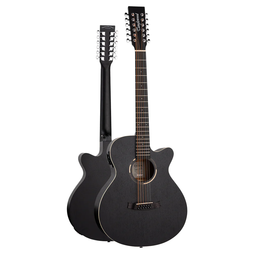 Tanglewood TWBB-SFCE-12 Blackbird 12-String Cutaway Electro-Acoustic Guitar - Smokestack Black Satin