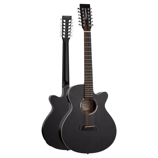 Tanglewood TWBB-SFCE-12 Blackbird 12-String Cutaway Electro-Acoustic Guitar - Smokestack Black Satin