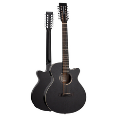 Tanglewood TWBB-SFCE-12 Blackbird 12-String Cutaway Electro-Acoustic Guitar - Smokestack Black Satin