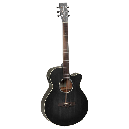 Tanglewood TWBB-SFCE Blackbird Super Folk Electro-Acoustic Guitar - Smokestack Black Satin