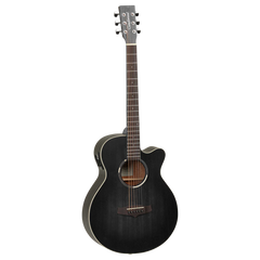 Tanglewood TWBB-SFCE Blackbird Super Folk Electro-Acoustic Guitar - Smokestack Black Satin