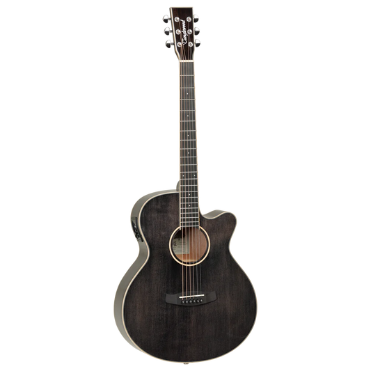 Tanglwood TW4 E BS Solid Mahogany Electro-Acoustic Guitar - Black Shadow Gloss