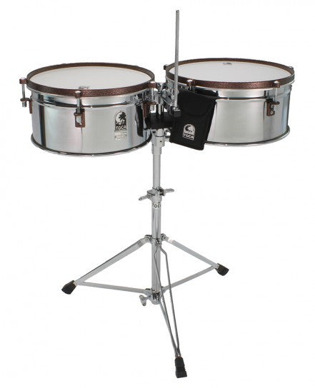 Toca Custom Deluxe Timbale Set 14"+15" with Stand -Antique Bronze Finish	T-417AB