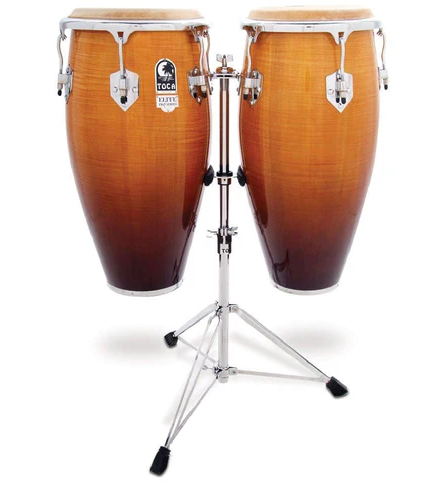 Toca Elite Pro Conga Set 11" & 11.75" W/Dbl-Stand & 12.5" Natural Fade 3100+3112-1/2NF