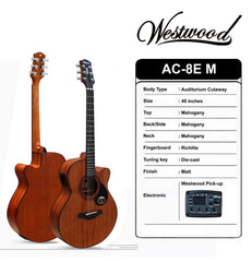 WESTWOOD AC-8E M ELECTRO ACOUSTIC GUITAR