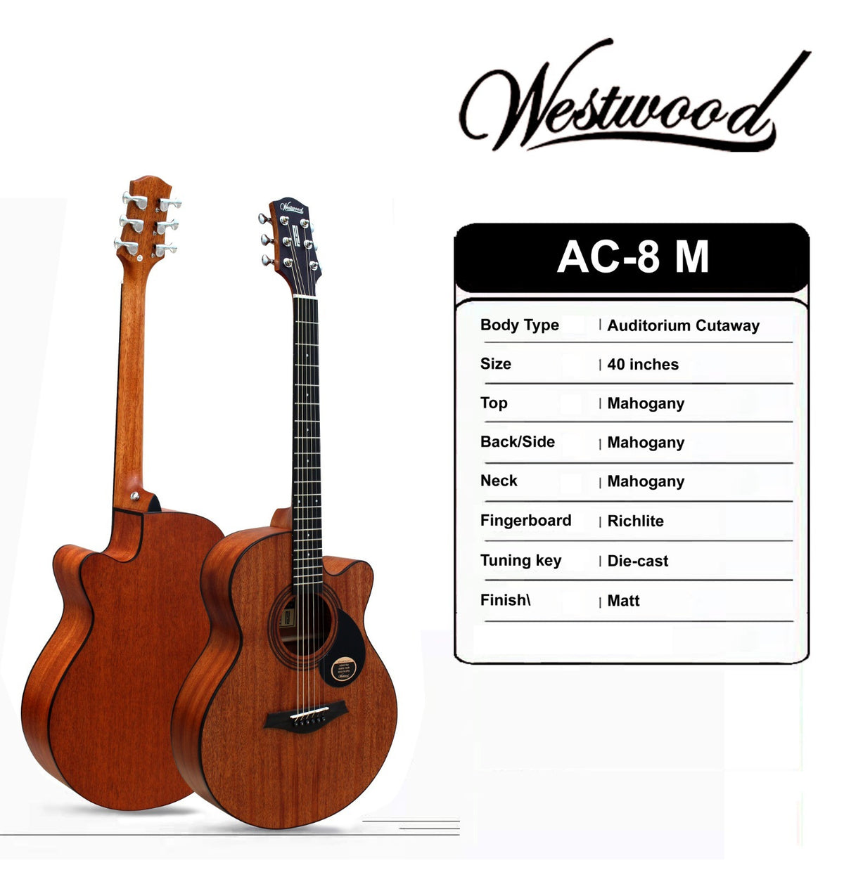 WESTWOOD AC-8 M ACOUSTIC GUITAR