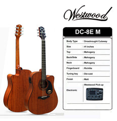 WESTWOOD DC-8E M ELECTRIC ACOUSTIC GUITAR