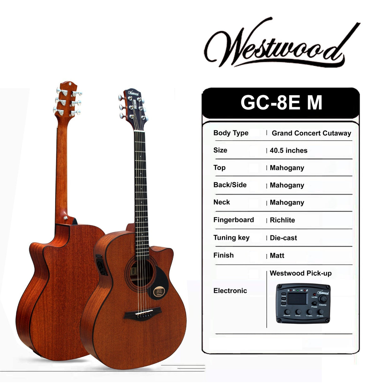 Westwood GC-8E M ELECTRO ACOUSTIC GUITAR