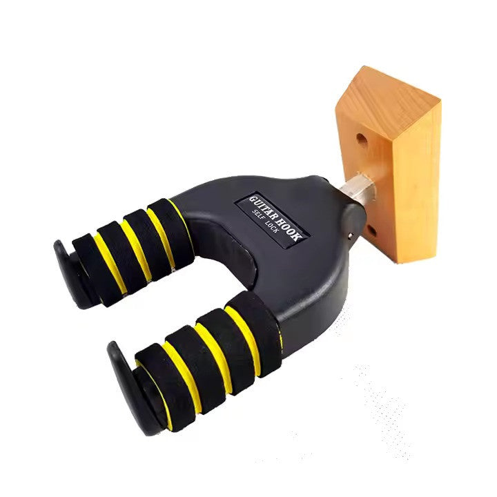 Wooi Guitar Hanger with Auto Lock G14A (Wood Base)