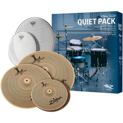 Zildjian LV468RH Low Volume Cymbal Pack with Remo Silent Stroke Drumheads